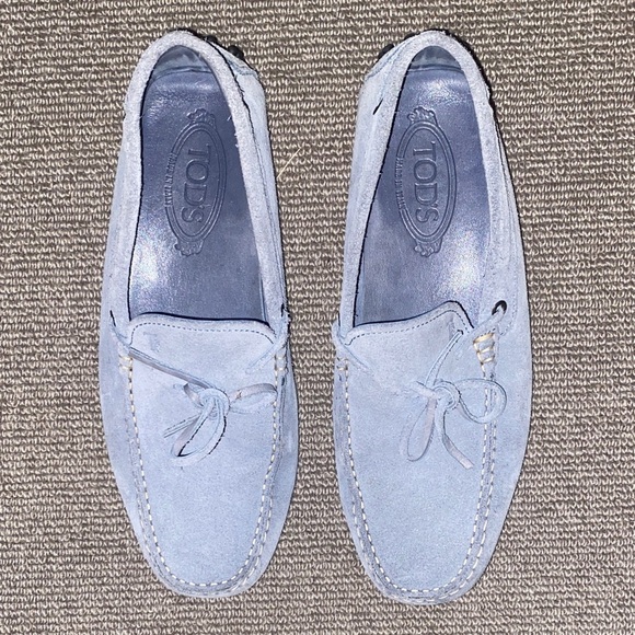 TODS Men’s Suede Loafers - Light Blue - Picture 3 of 12